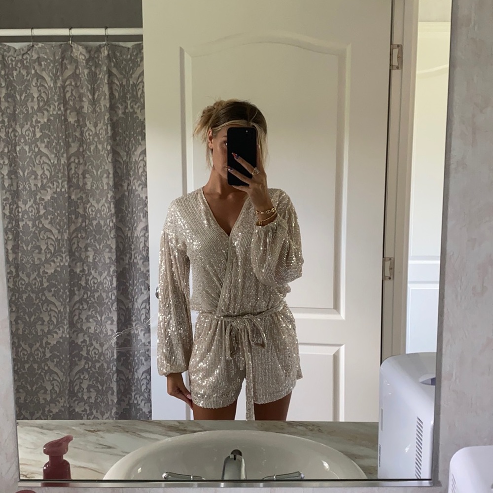 Auqa sequin romper